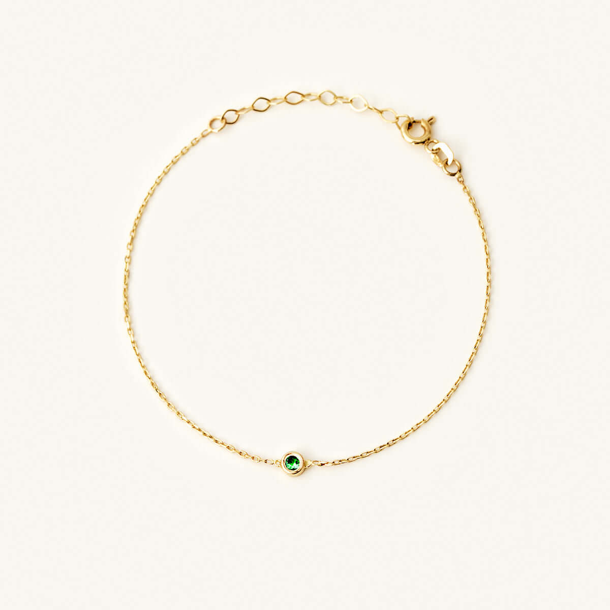 Bracelet pierre de naissance solitaire en or massif 585