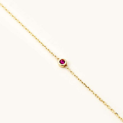 Bracelet pierre de naissance solitaire en or massif 585