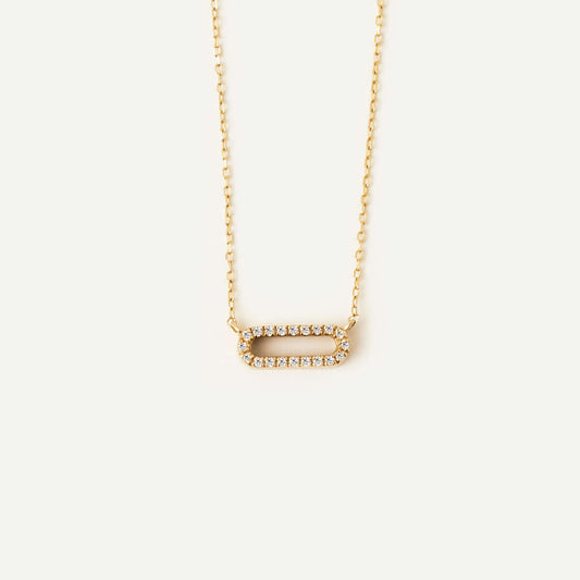 Halskette mit Diamant-Büroklammer-Anhänger