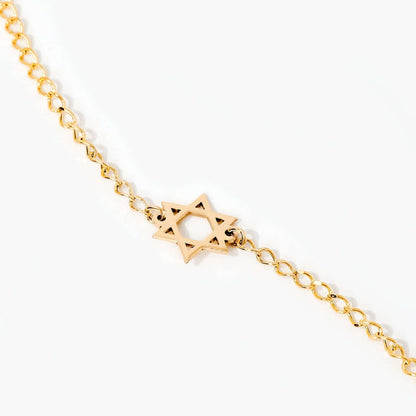Star of David bracelet made of 585 solid gold