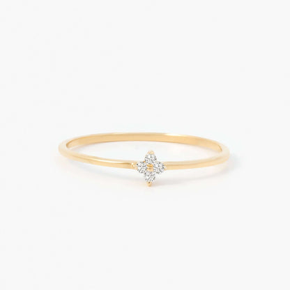 Bague fleur diamant en or massif 585