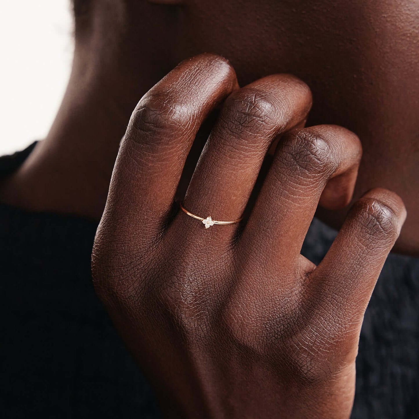 Bague fleur diamant en or massif 585