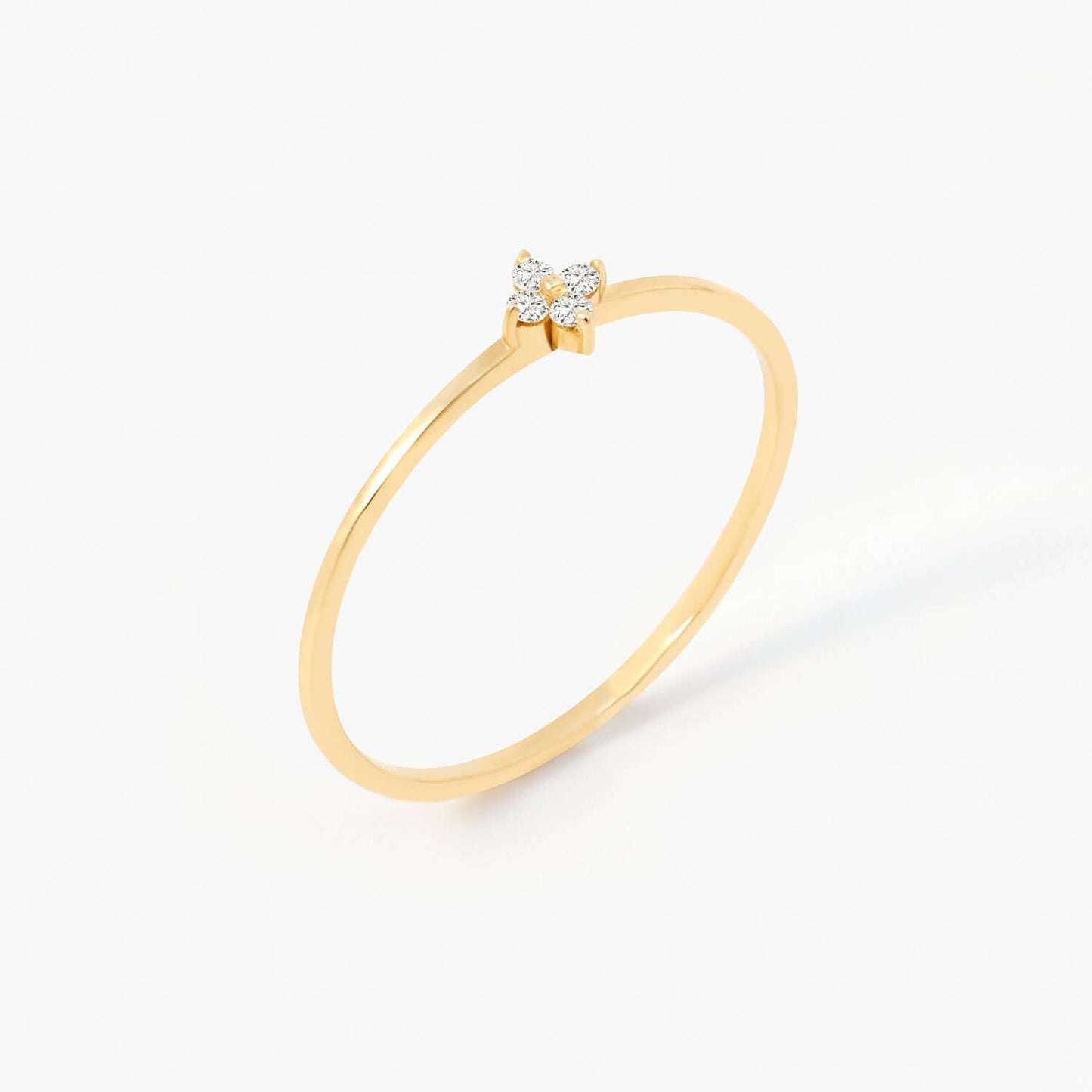 Bague fleur diamant en or massif 585