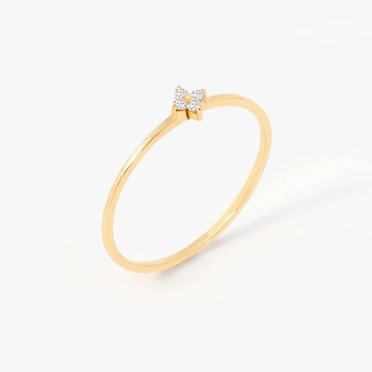 Bague fleur diamant en or massif 585