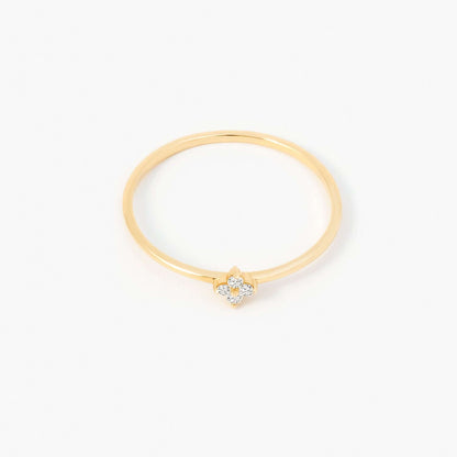 Bague fleur diamant en or massif 585