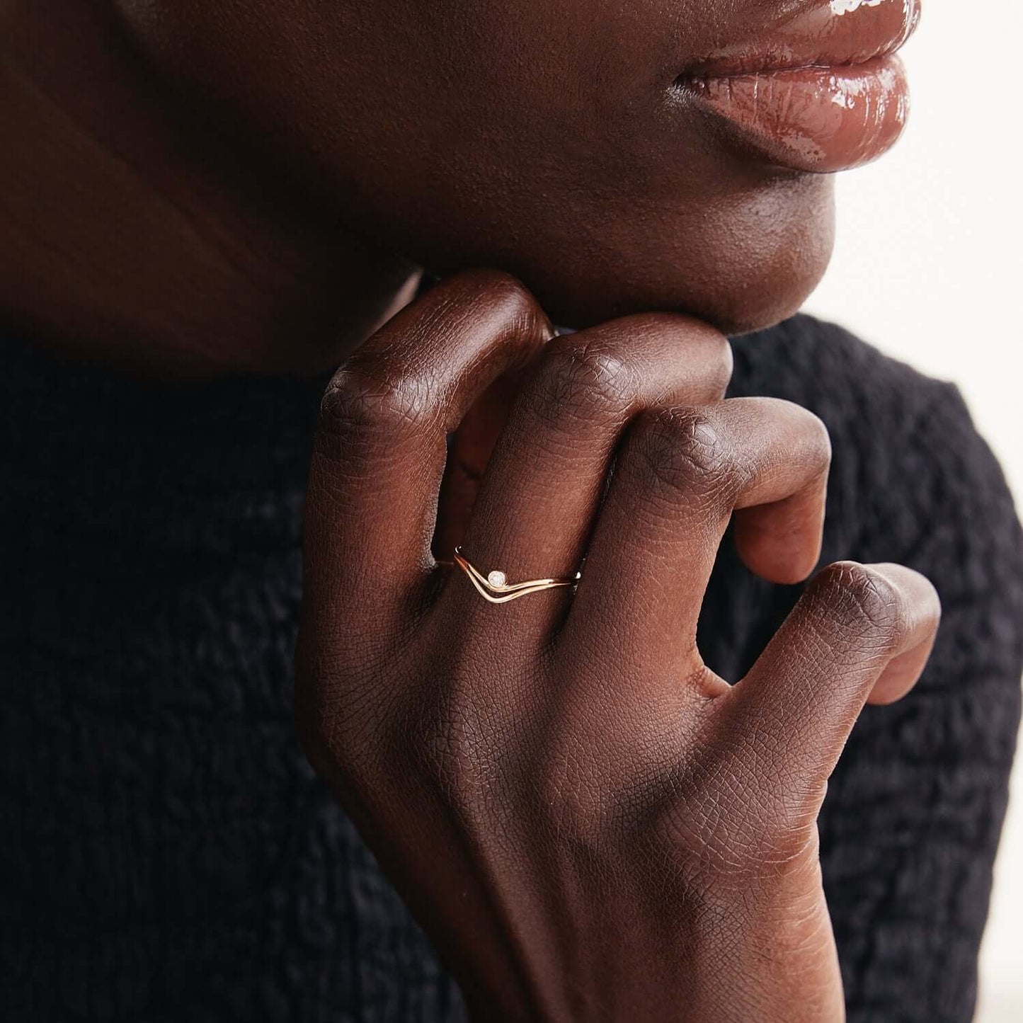 Diamant Solitaire V Ring