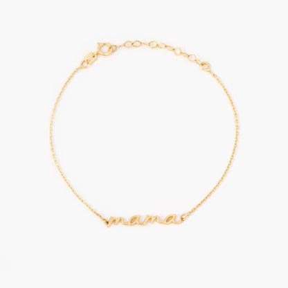 Mama Script bracelet in 585 solid gold