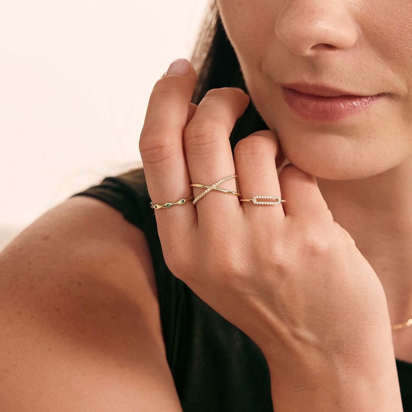 Diamant Büroklammer Ring