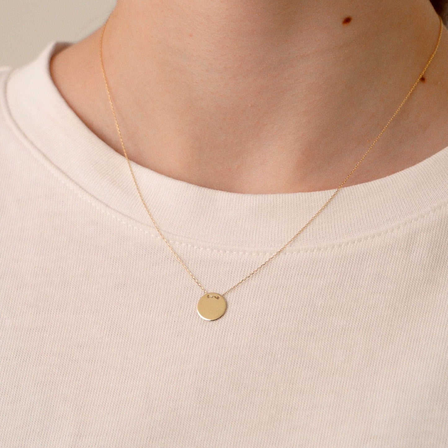 Collier disque en or massif 585