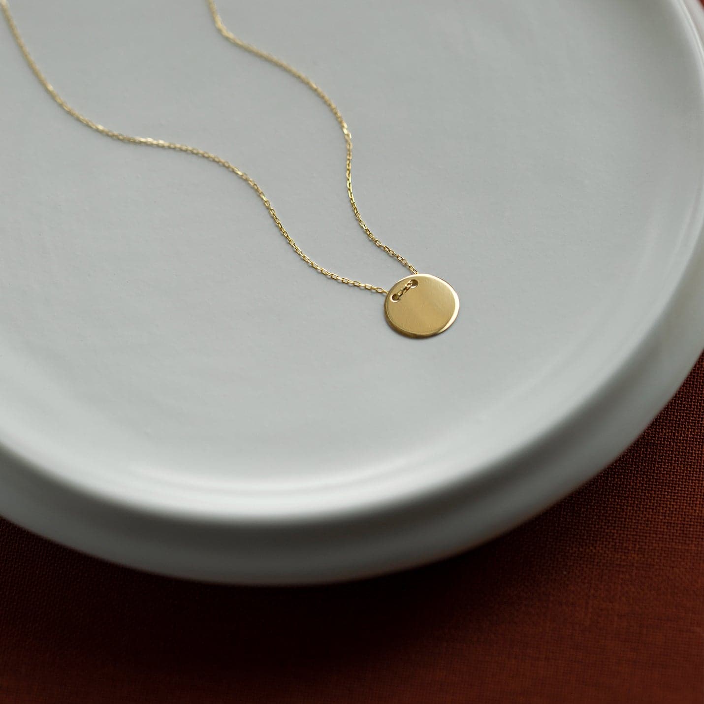 Collier disque en or massif 585