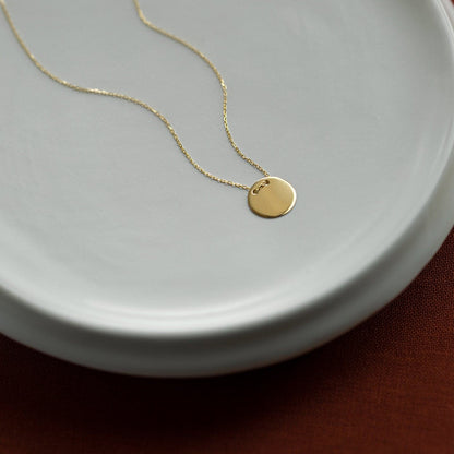Collier disque en or massif 585