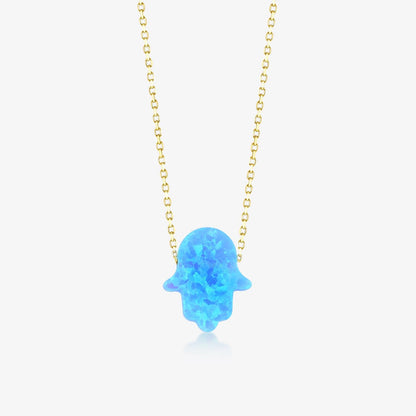 Opal Hamsa Hand Halskette
