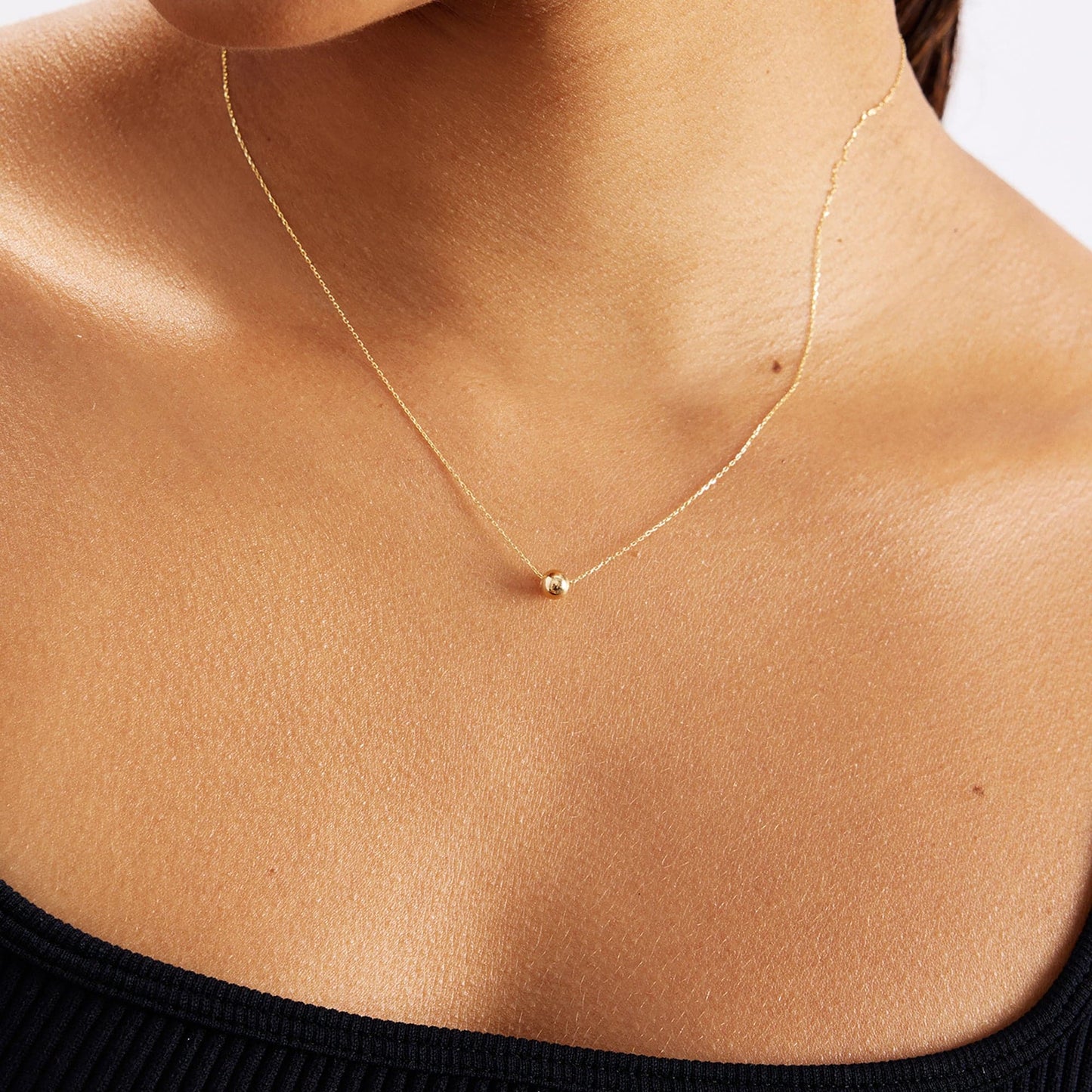ball necklace made of 585 solid gold