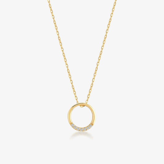 Diamant Kreis Anhänger Halskette
