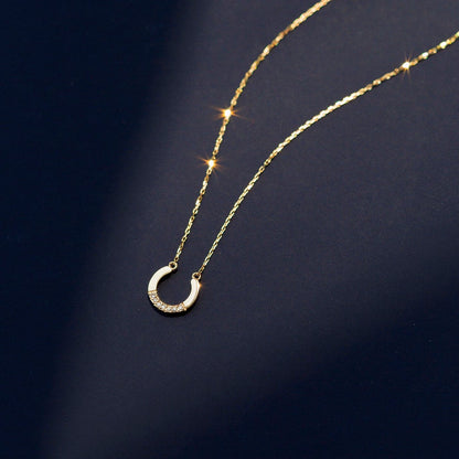 Diamant Hufeisen Anhänger Halskette