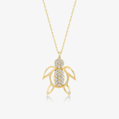 turtle pendant necklace made of 585 gold
