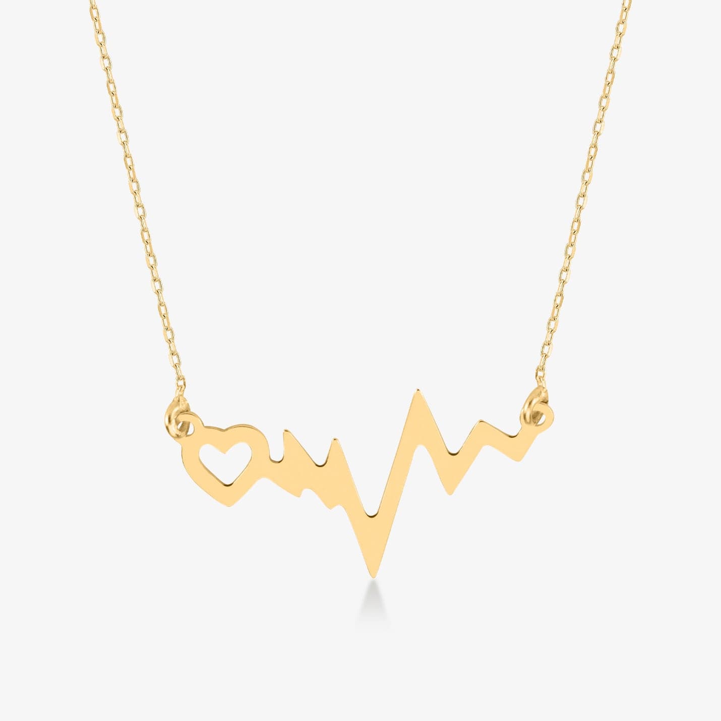 Heartbeat necklace made of 585 solid gold