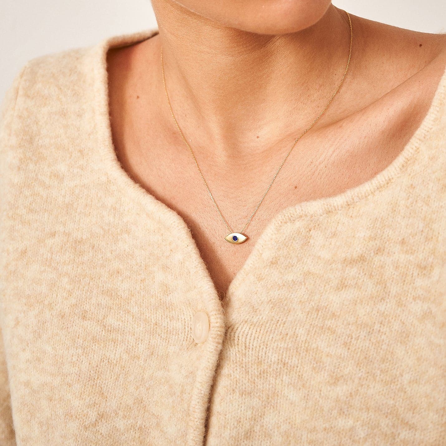 Saphir Böses Auge Halskette