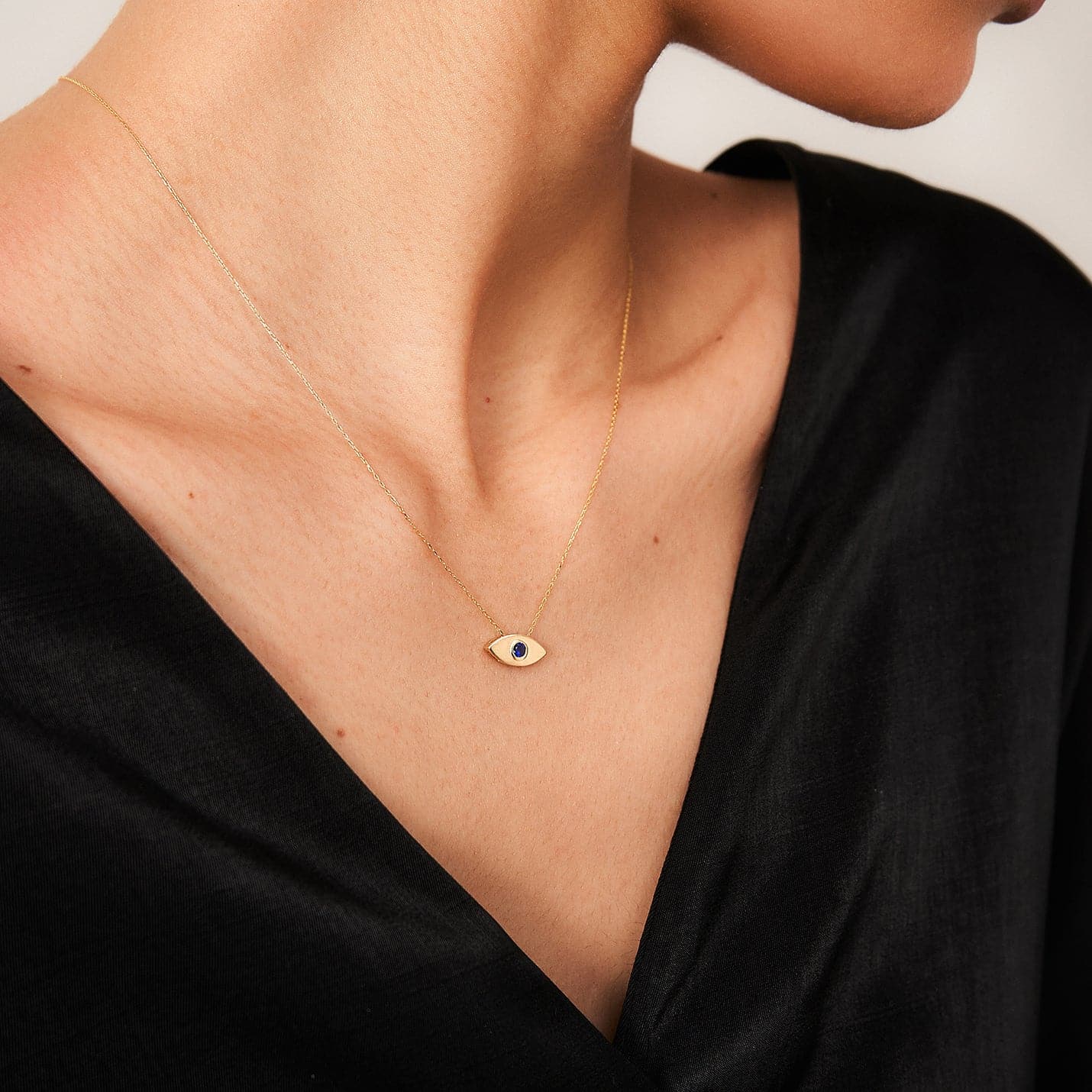 Saphir Böses Auge Halskette
