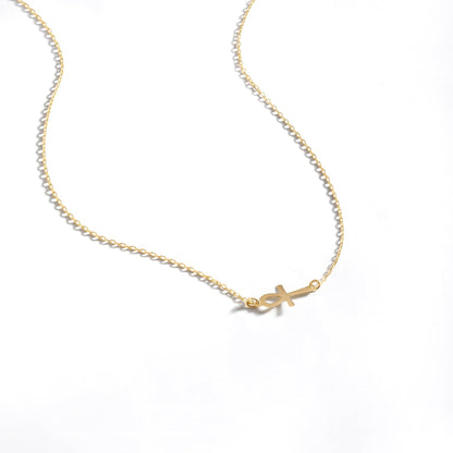 Collier clé de vie en or massif 585