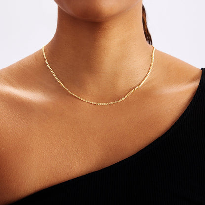 Curb Chain Necklace made of 585 solid gold