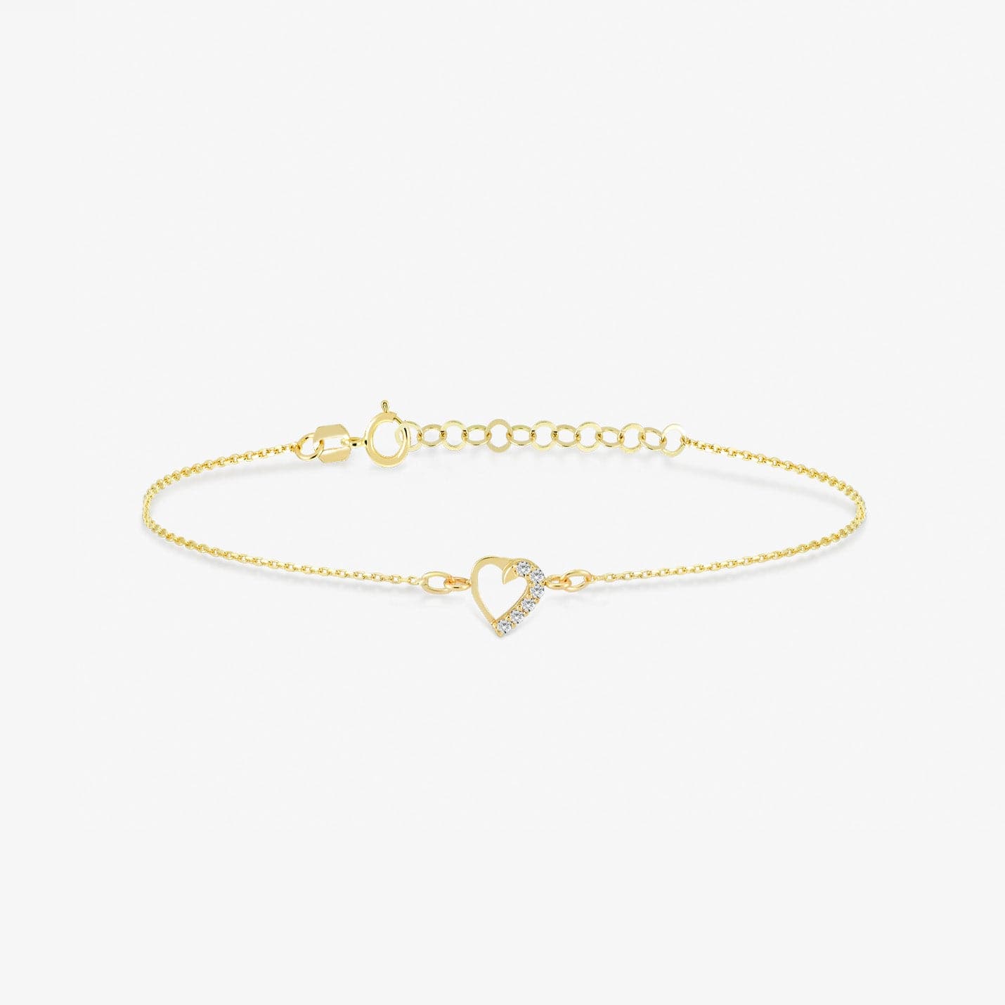Mini heart bracelet made of 585 solid gold