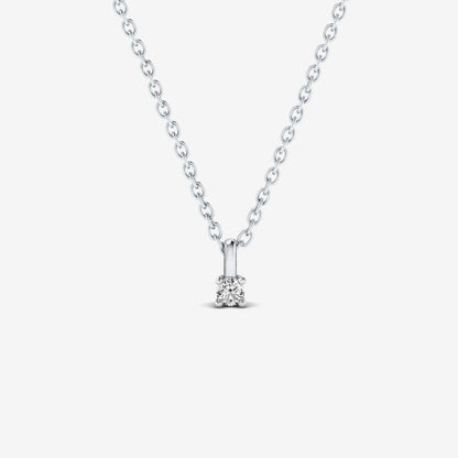 Round 4-stone diamond pendant in 585 white gold with solitaire