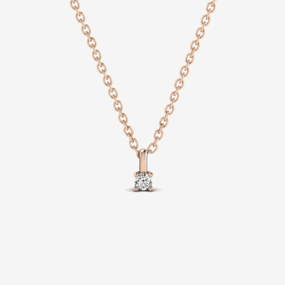 Round 4-stone diamond pendant in 585 white gold with solitaire