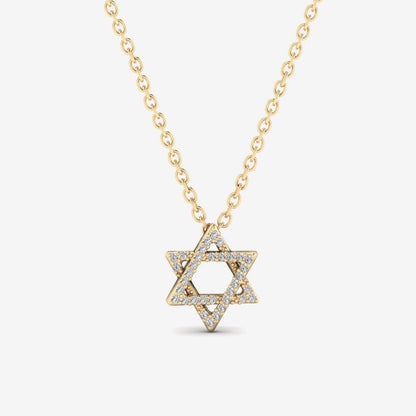 Star of David diamond necklace made of 585 gold