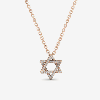 Star of David diamond necklace made of 585 gold