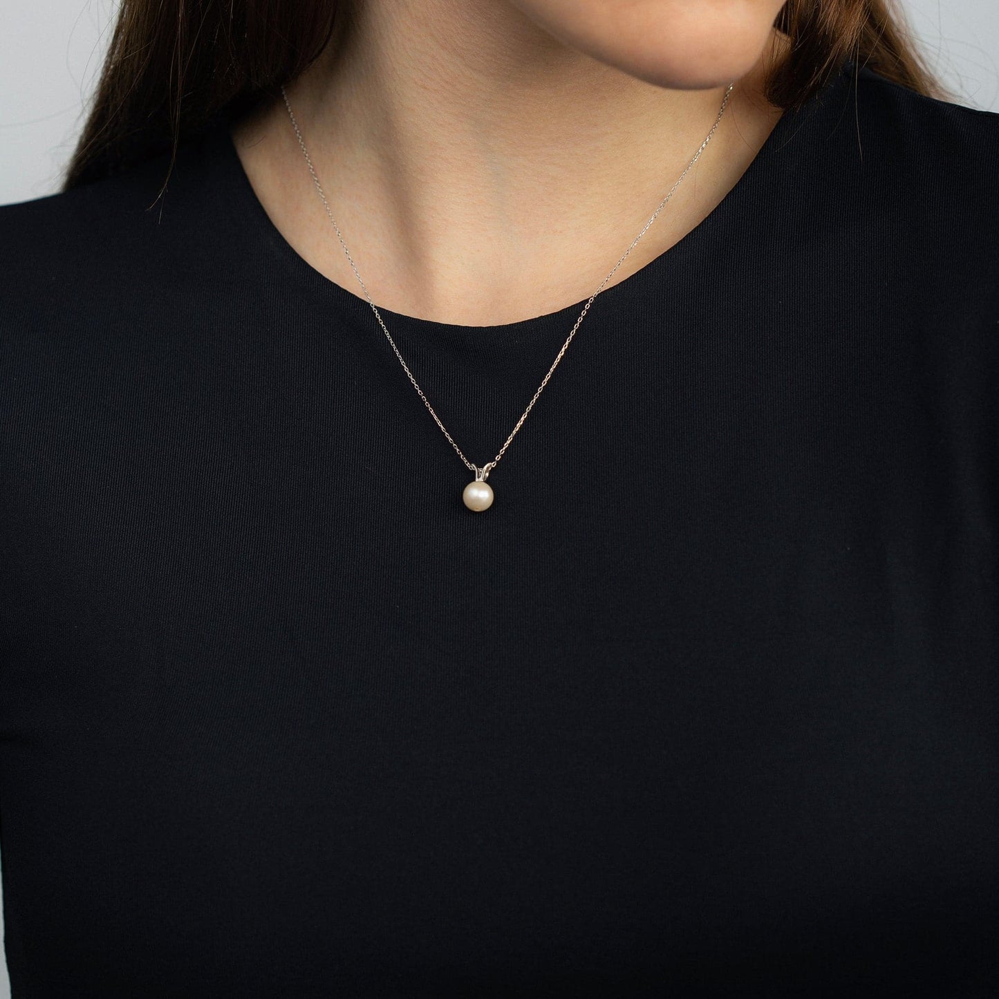 Collier avec pendentif en perles de culture d'eau douce en or jaune 585 (taille de perle de 7 mm)