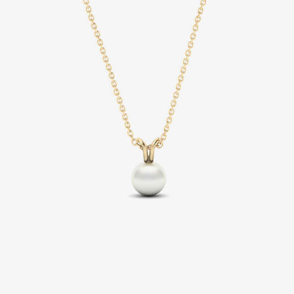 Collier avec pendentif en perles de culture d'eau douce en or jaune 585 (taille de perle de 7 mm)