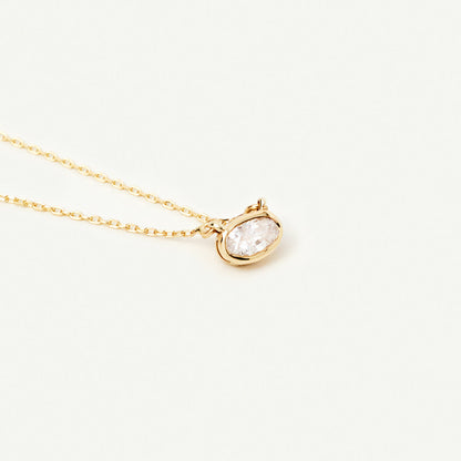 Collier avec pierre de naissance ovale de novembre en or 585