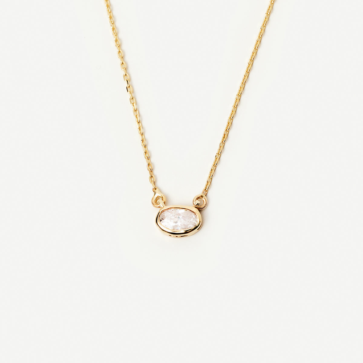 Collier avec pierre de naissance ovale de novembre en or 585