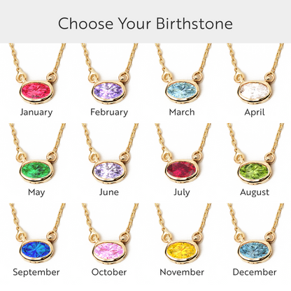 Collier avec pierre de naissance ovale de novembre en or 585