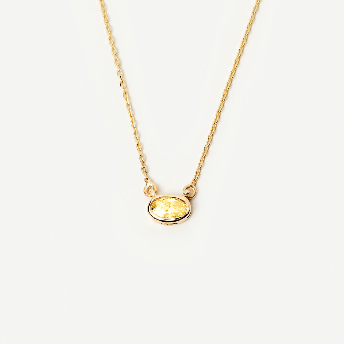 Collier avec pierre de naissance ovale de novembre en or 585