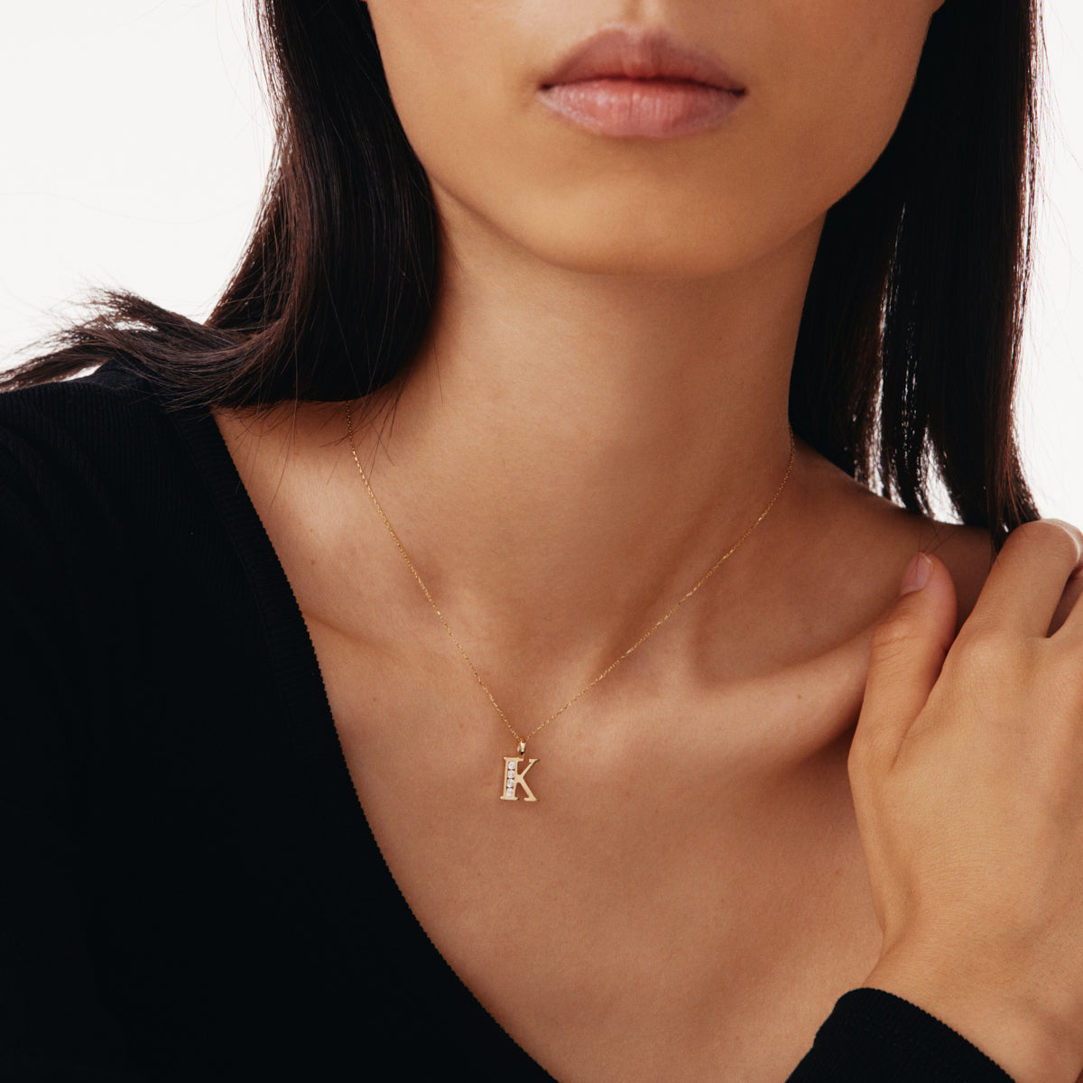 Custom CZ Initial Anhänger Halskette
