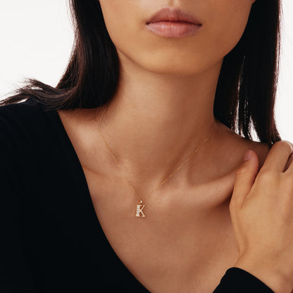 Custom CZ Initial Anhänger Halskette