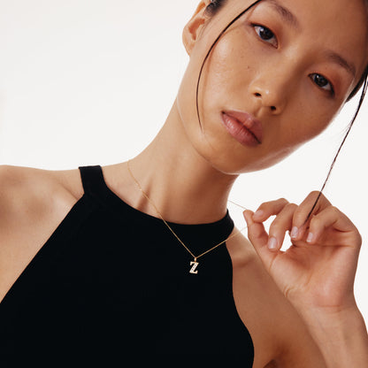 Custom CZ Initial Anhänger Halskette