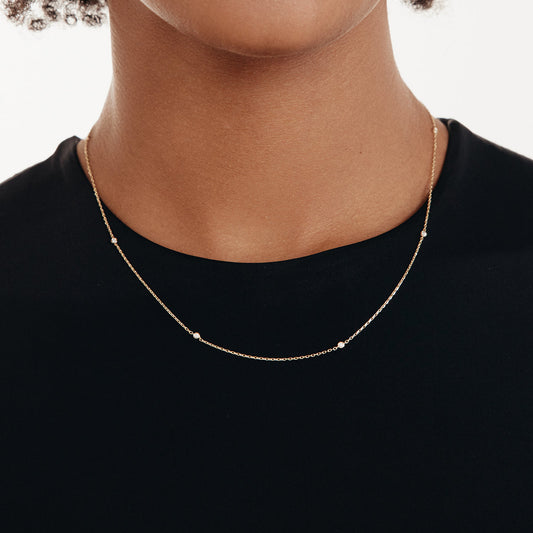 Collier station de diamants en or 585