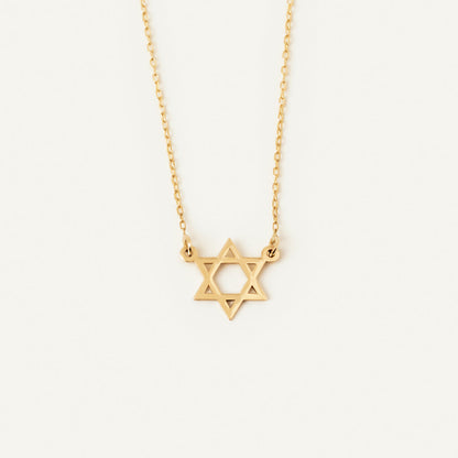 Collier étoile juive en or 585