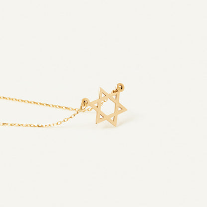 Collier étoile juive en or 585