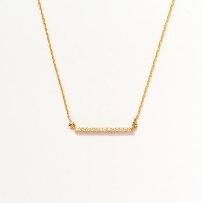 Pave Diamond Bar Halskette