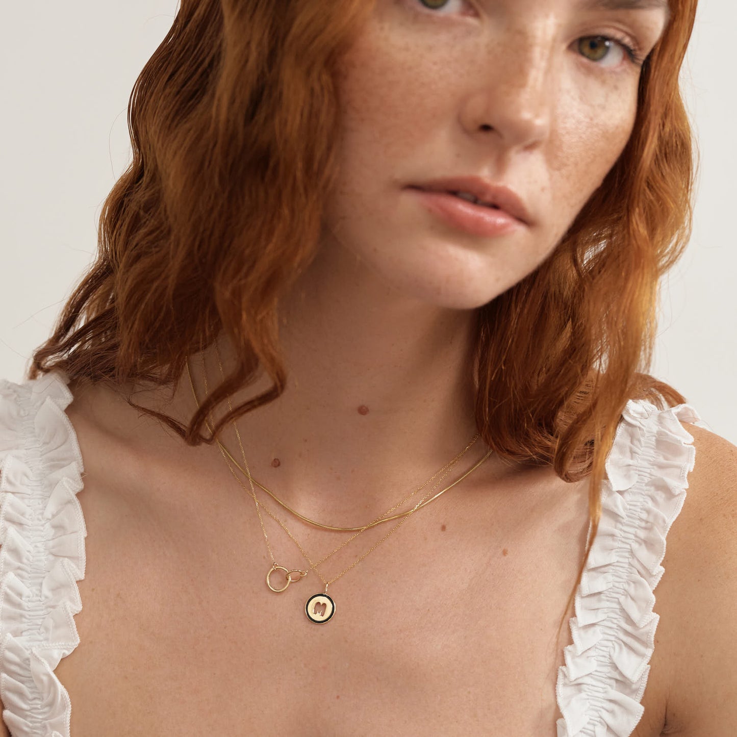 Collier cercles entrelacés en or massif 585