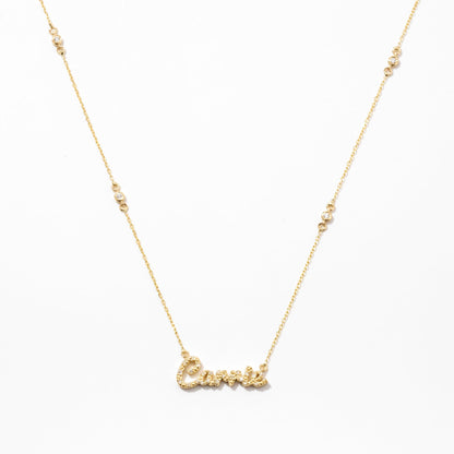 Collier prénom Carrie diamant en or massif 585