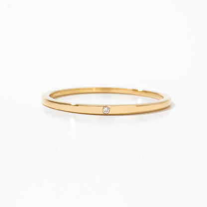 Diamond Slim Signet Ring in 585 Solid Gold