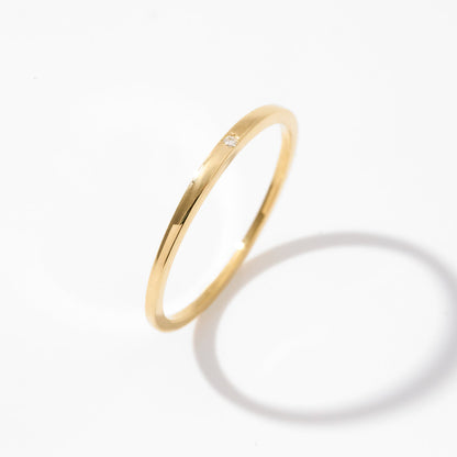 Diamond Slim Signet Ring in 585 Solid Gold