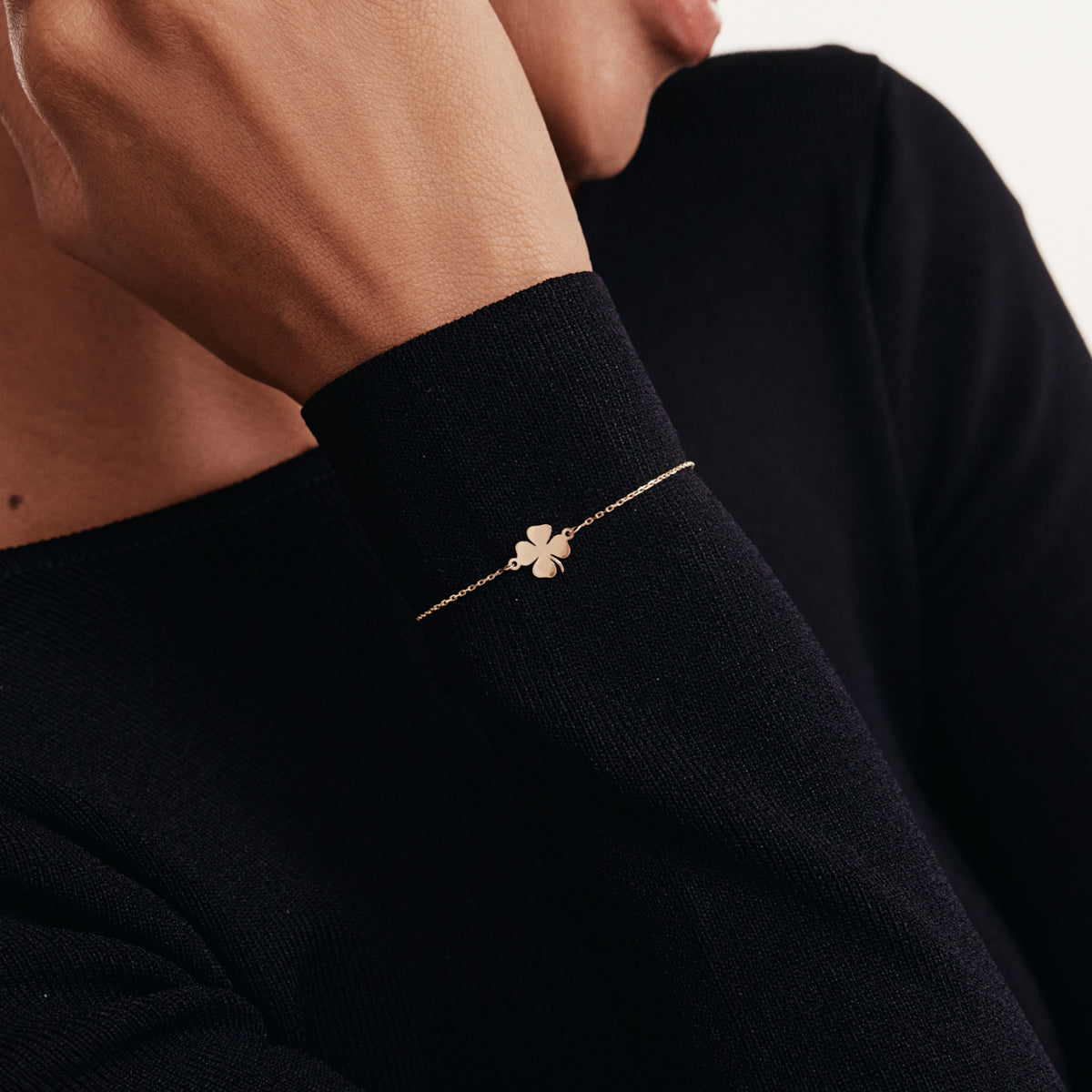 Four-leaf clover bracelet made of 585 gold