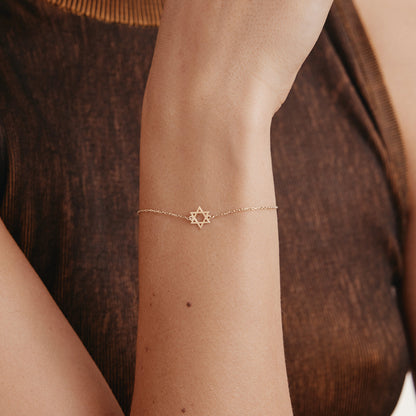 Star of David bracelet in 585 gold