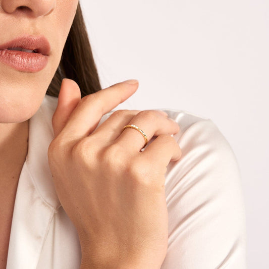Three diamonds ring in 585 solid gold
